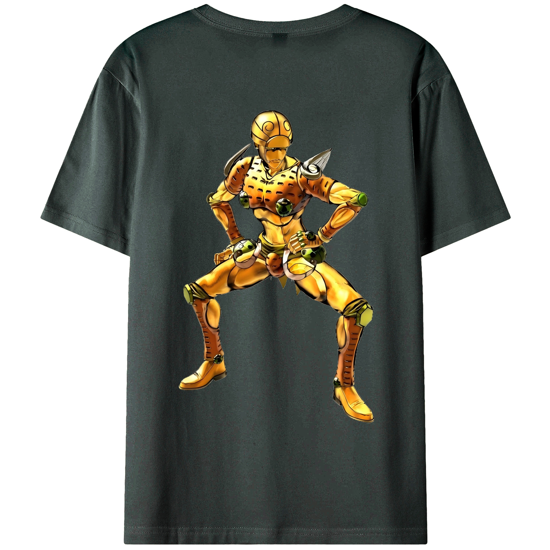 （画像用） ジョジョの奇妙な冒険 ジョルノ?ジョバァーナ JoJo's Bizarre Adventure Giorno Giovanna 綿100％ メンズ半袖Tシャツ（バックプリント） 通気性